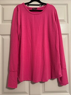 HEIMISH USA Hot Pink Urban Ribbed Long Sleeve Top